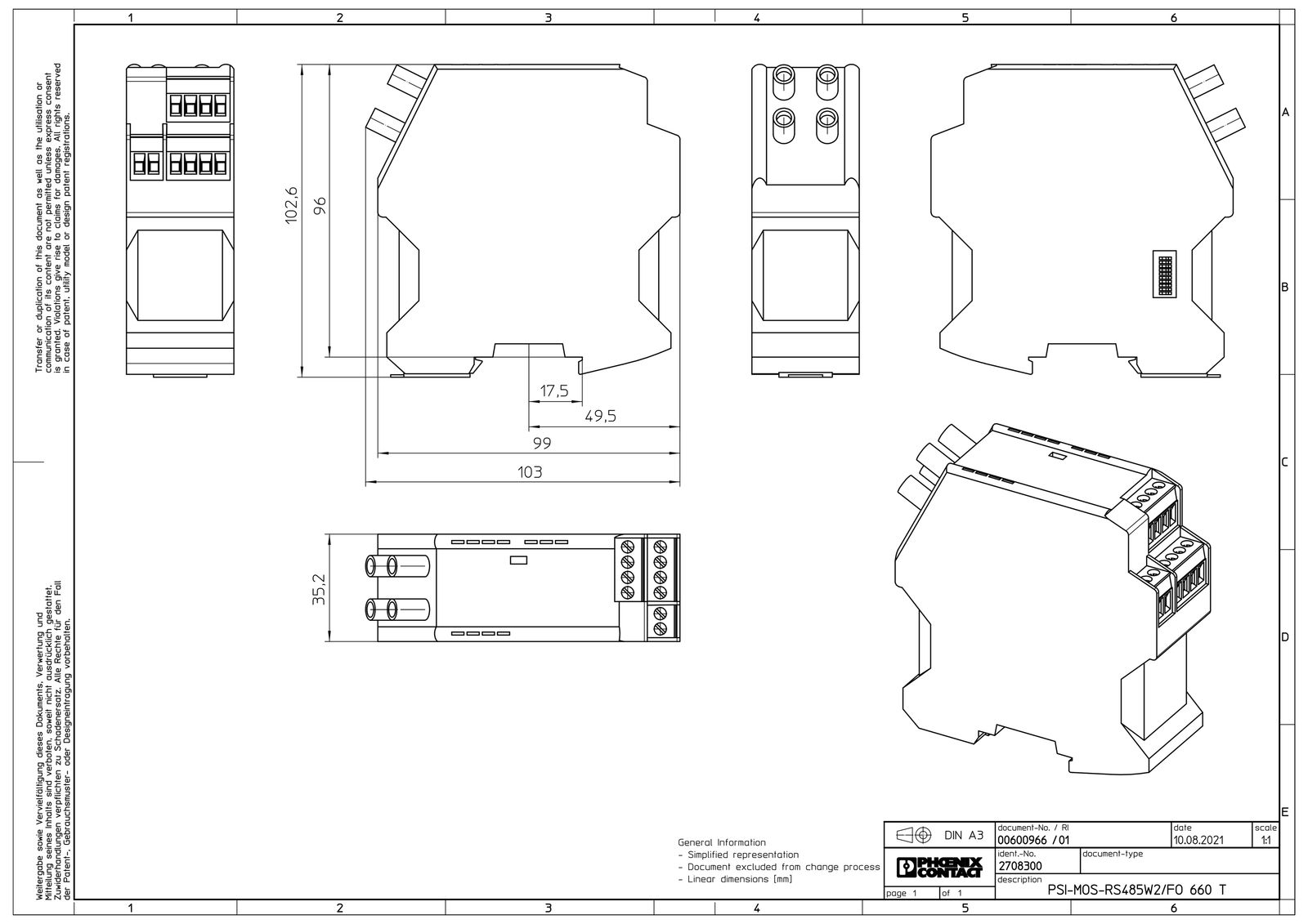 SPS-Kommunikations-Modul 1HW/RS485 1Schnittst