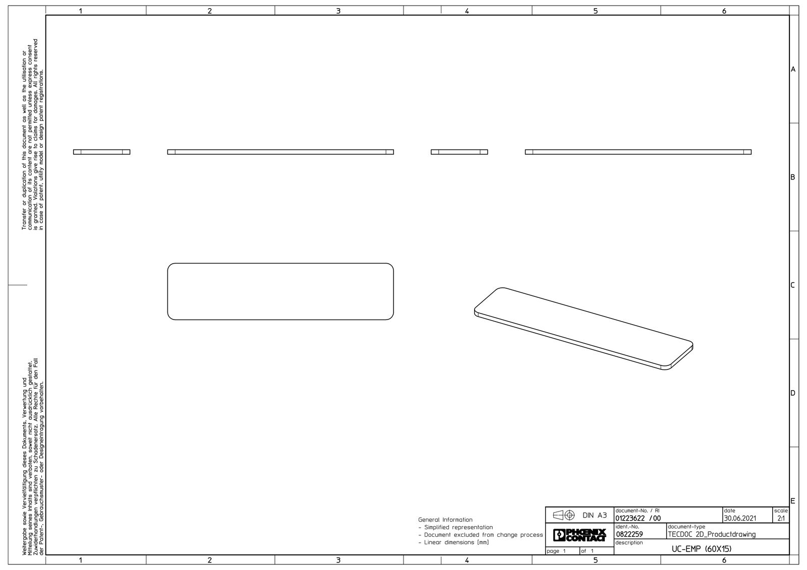 Klemmenmarkierung ws RM=15mm unbedr