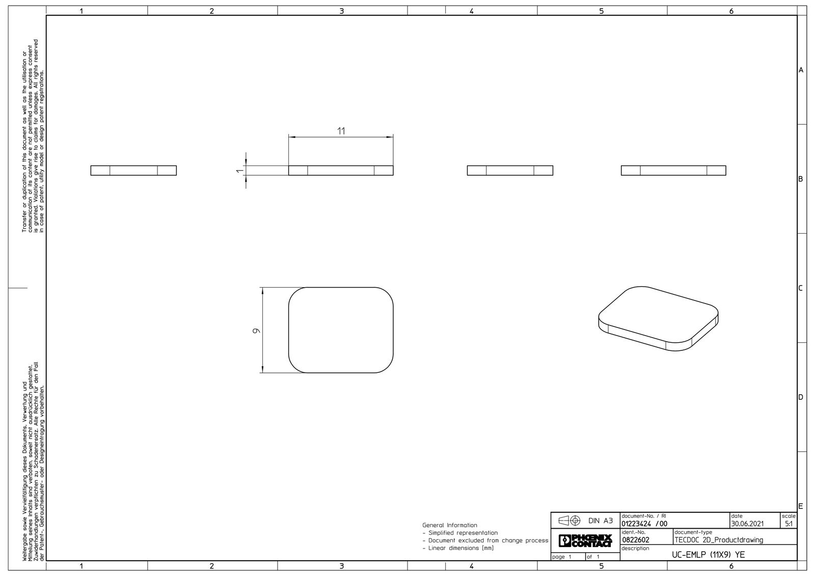 Klemmenmarkierung ge RM=9mm unbedr horiz/vert