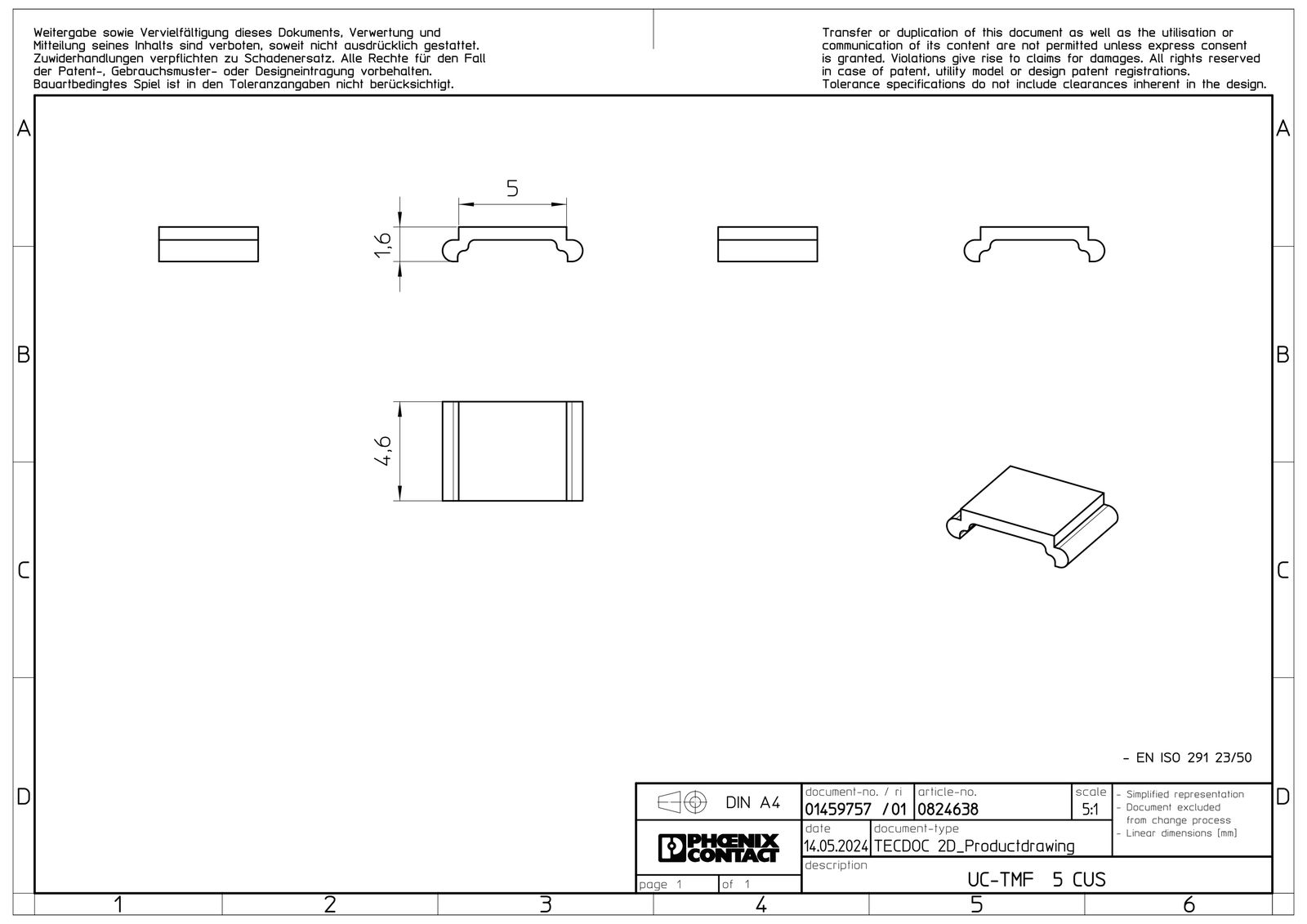 Klemmenmarkierung ws RM=5,2mm unbedr horiz/vert