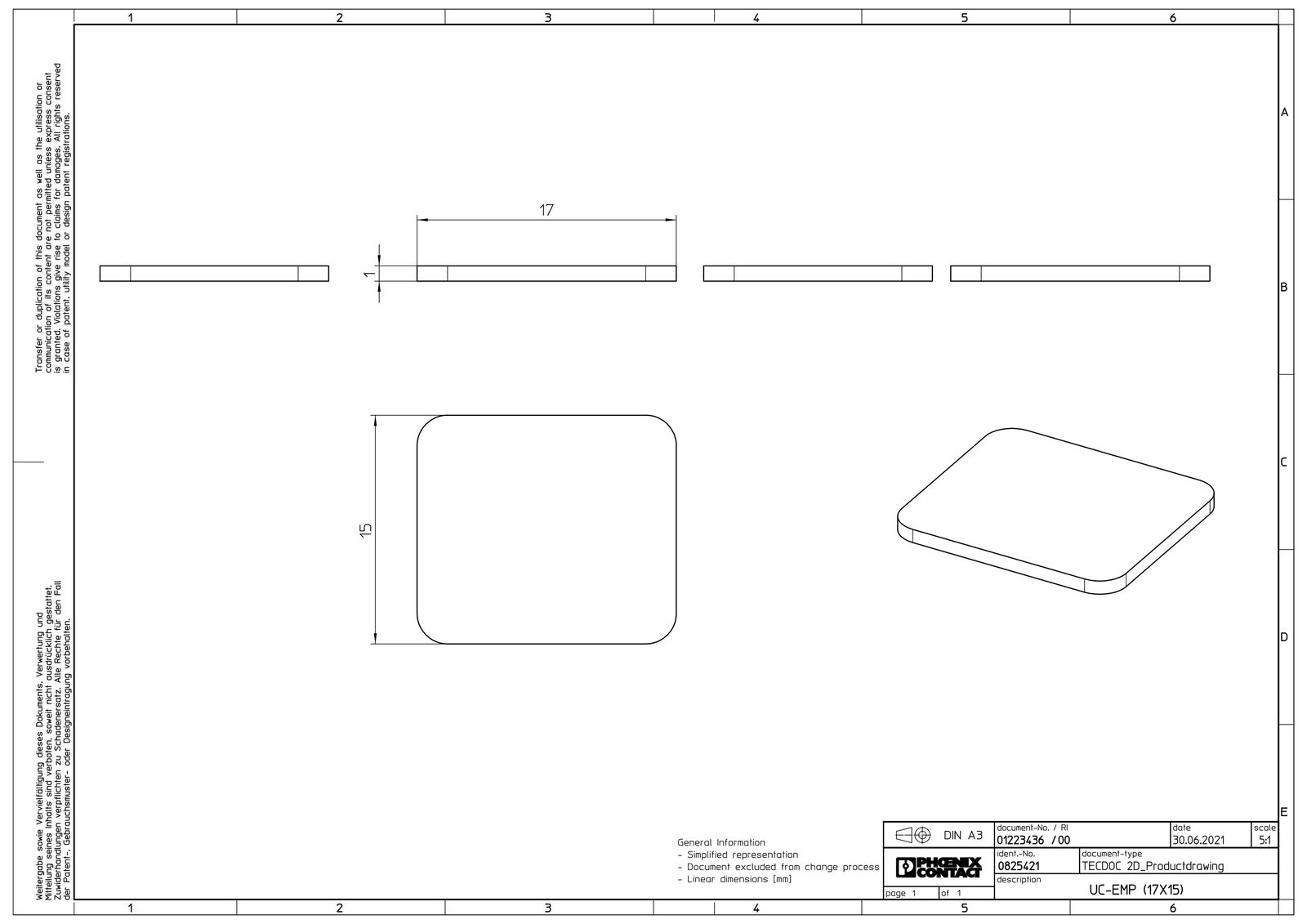 Klemmenmarkierung ws RM=15mm unbedr
