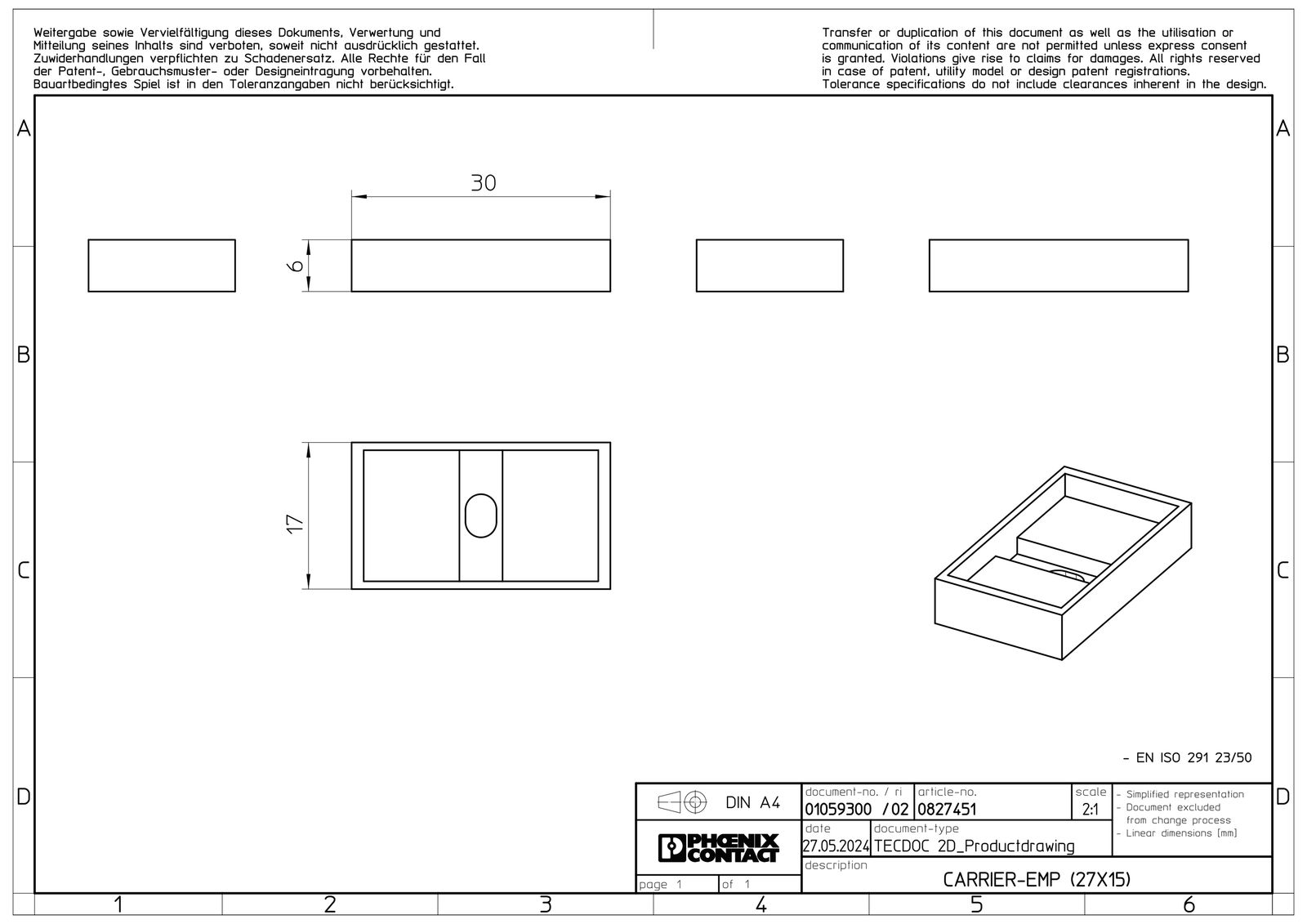 Klemmenmarkierung sw RM=30mm unbedr