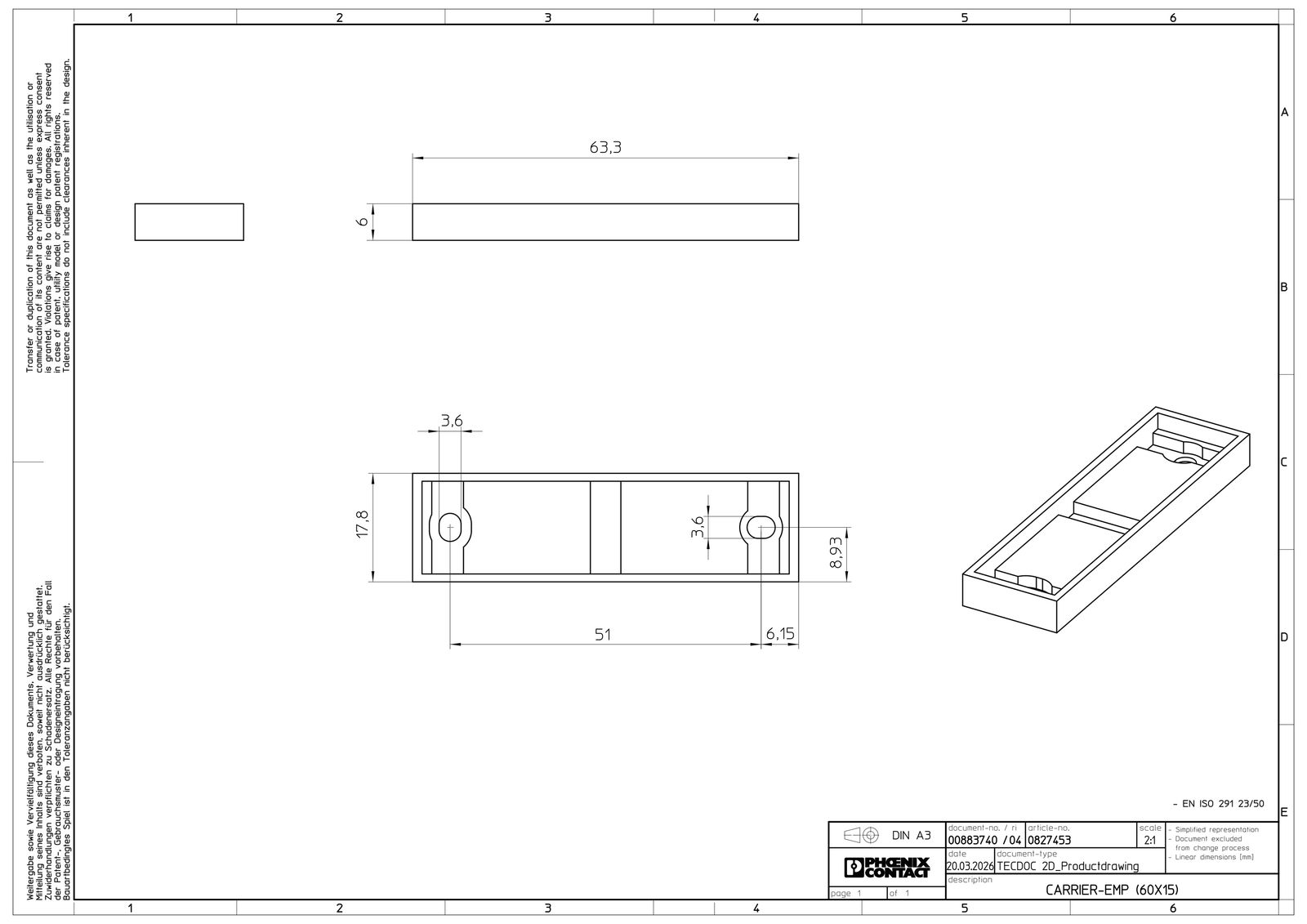 Bezeichnungshalter Kst 17x63mm