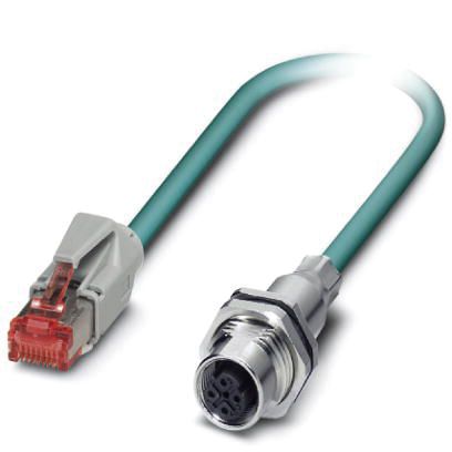 Patchkabel Cat5E SF/UTP IP20 2m bl M12 RJ45 Ölbeständig nach EN IEC 60811-404