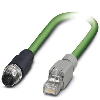 Patchkabel Cat5E SF/TQ IP67 2m gn M12 RJ45 Ölbeständig nach EN IEC 60811-404