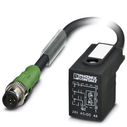 Sensor-Aktorkabel 3p 3m Ventil B1 Male abgew M12 Polyurethan (PUR) m.LED-Anz