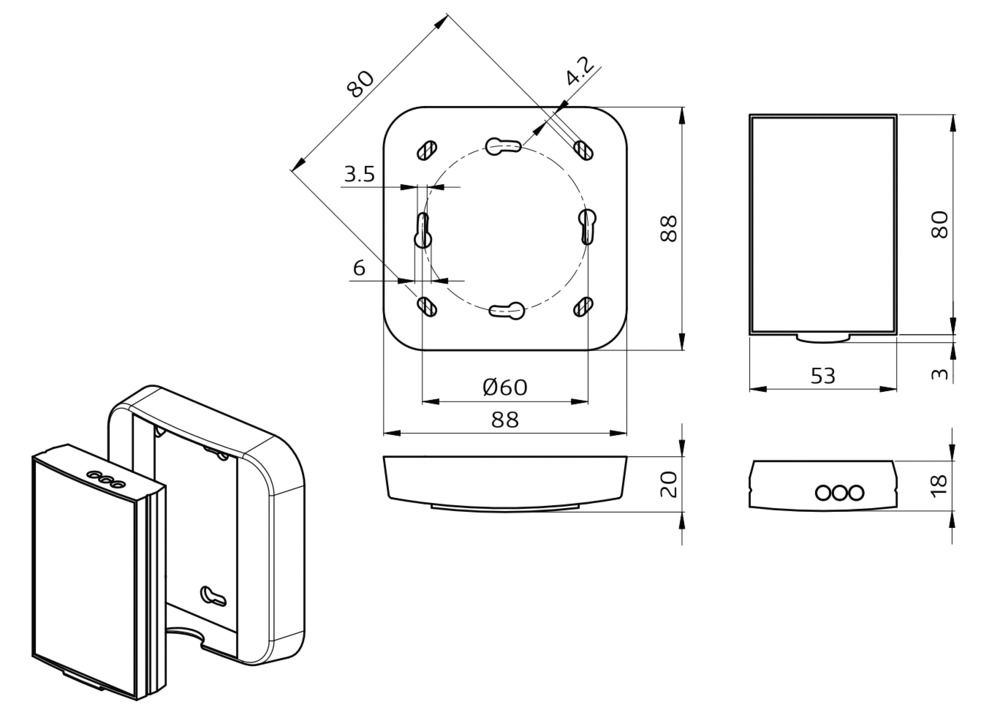 Fernbedienung 1f IR ws