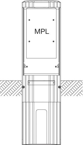 Standgehäuse GFK IP44 B360xH1350xT360mm ET360mm m.MPL geschl