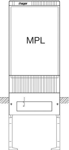Standgehäuse GFK IP44 B582xH1710xT277mm ET277mm m.MPL geschl