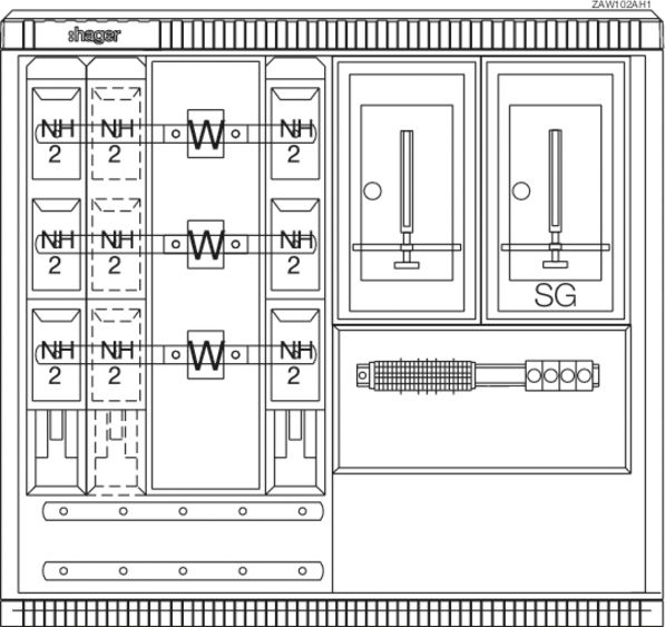 Komplettschrank AP 1stö 4Feld IP44 SS_4p 1005x1110x315mm