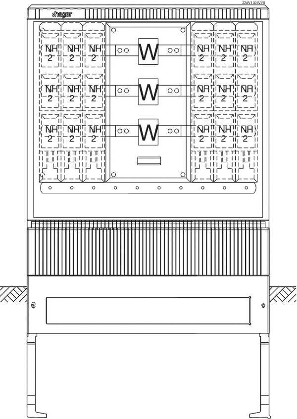 Komplettschrank AP 1stö 4Feld IP44 SS_4p 1905x1110x315mm