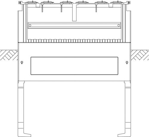 Festplatzsockel H900xB585xT315mm Kst gr Geeignet für Außenaufstellung