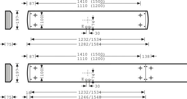 LED-Rasterleuchte Atirion 38W 4000K ws 4400lm Konv IP20 1548x197x75mm
