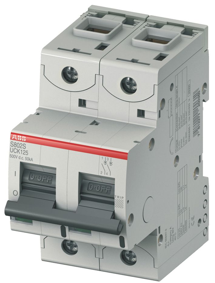 Leitungsschutzschalter DC K 50A 2p 500V 3TE 60Hz Zusatzeinrichtungen möglich