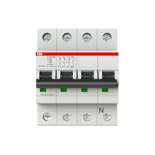 Leitungsschutzschalter AC Z 8A 3+N 400V 4TE 50Hz Zusatzeinrichtungen möglich