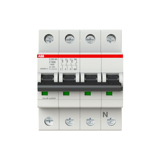 Leitungsschutzschalter AC Z 50A 3+N 400V 4TE 50Hz Zusatzeinrichtungen möglich