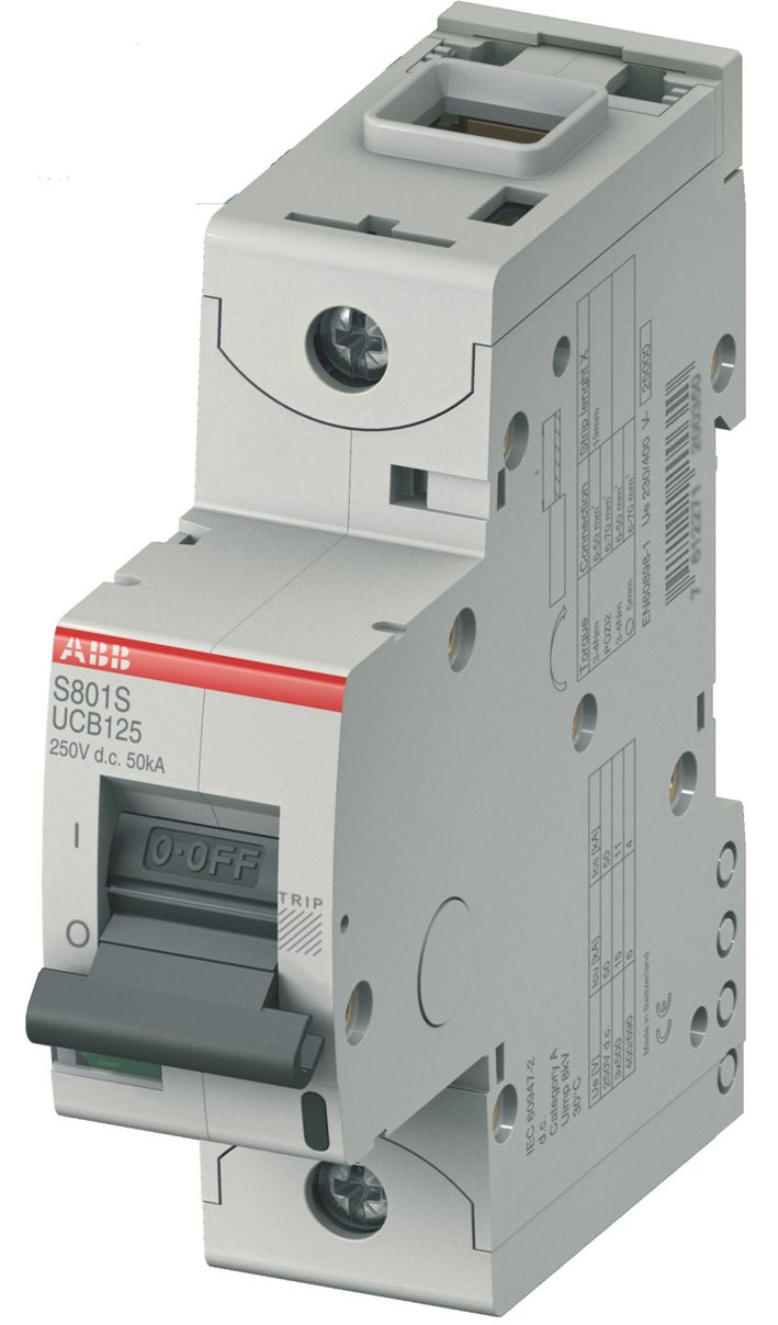 Leitungsschutzschalter DC B 100A 1p 250V 1,5TE Zusatzeinrichtungen möglich IP20
