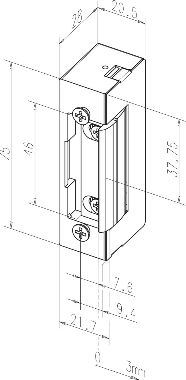 Türöffner 12V DC li/re Ruhestrom EB Einb Standardtüröffner