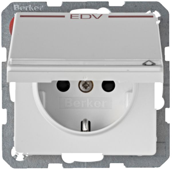 Steckdose 1f polws samt Q.1/Q.3 UP m.BS EDV Mit erhöhtem Berührungsschutz Klappd