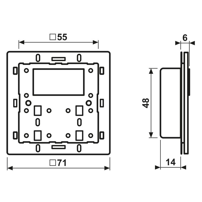 Raumtemperaturregler UP KNX m.Display Bedienelement Mit Vor-Ort Bedienung