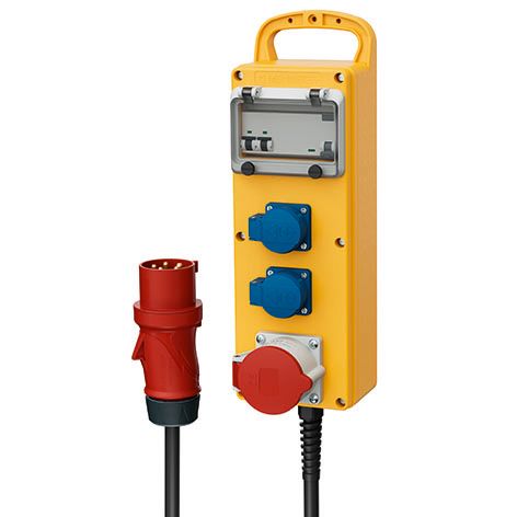 Energiewürfel Gummi ge IP EverGUM IP44 1x32A5p400V 2Steckd LS-Schalter CEE-32A