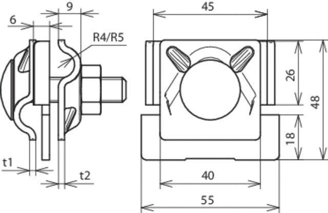 Falzklemme Ø8-10mm 0,7-10mm ST f/vz Flachrundschraube