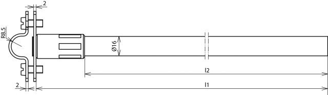 Distanzhalter L515/435mm Ø16mm V2A Edelstahl (V2A)