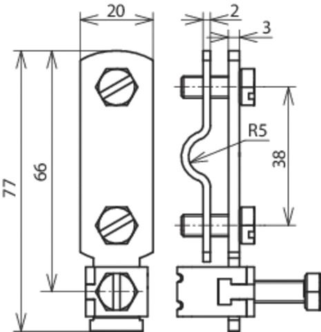 Erdanschlussklemme VA Rund-/Flachleiter 2,5-95qmm 8-10mm bis 40 mmmm unbeh