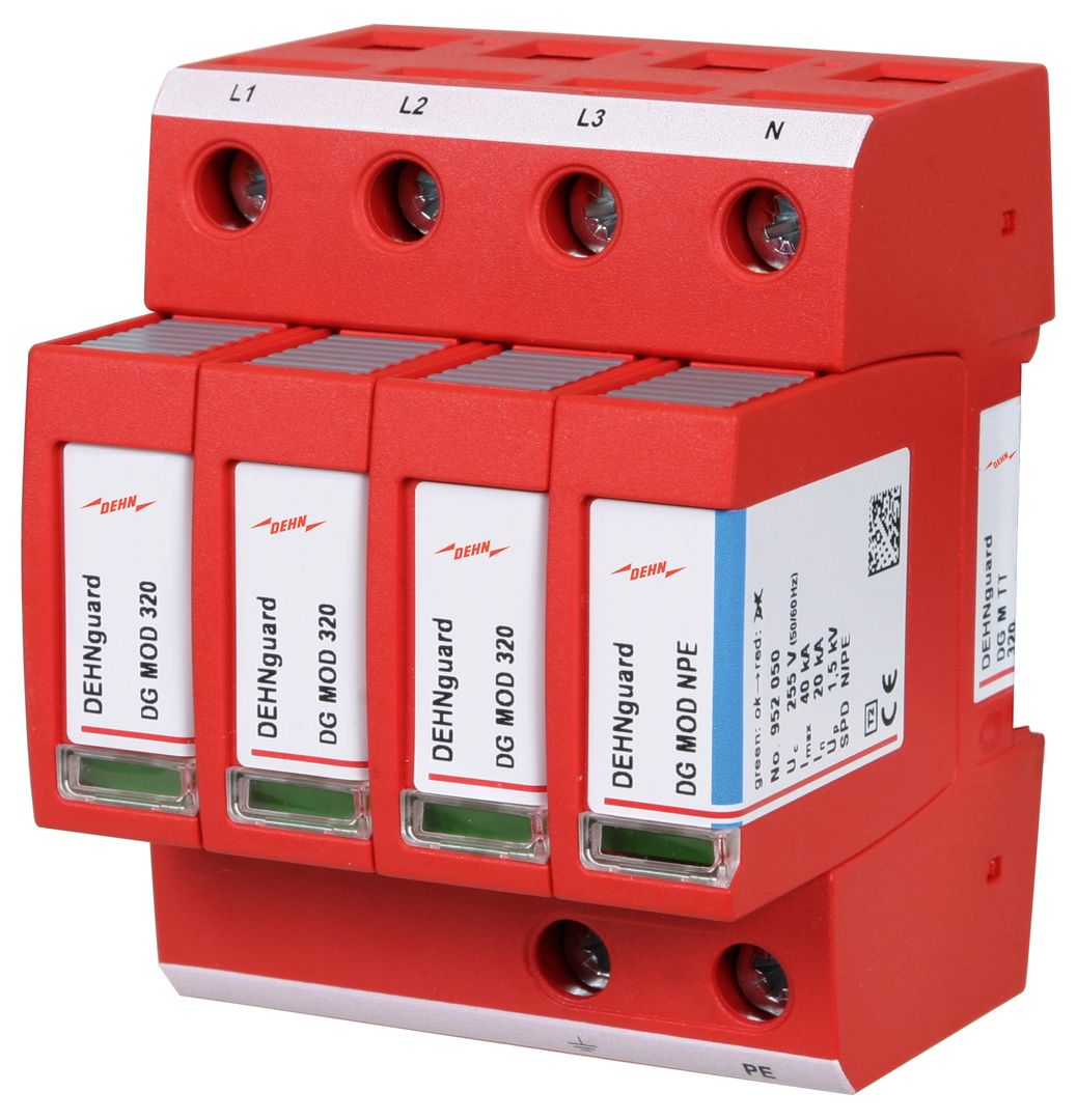 Netzform Überspannungsableiter Netzform-TN-S/TT 230VAC 4TE Hutschiene TH35 20kA ...