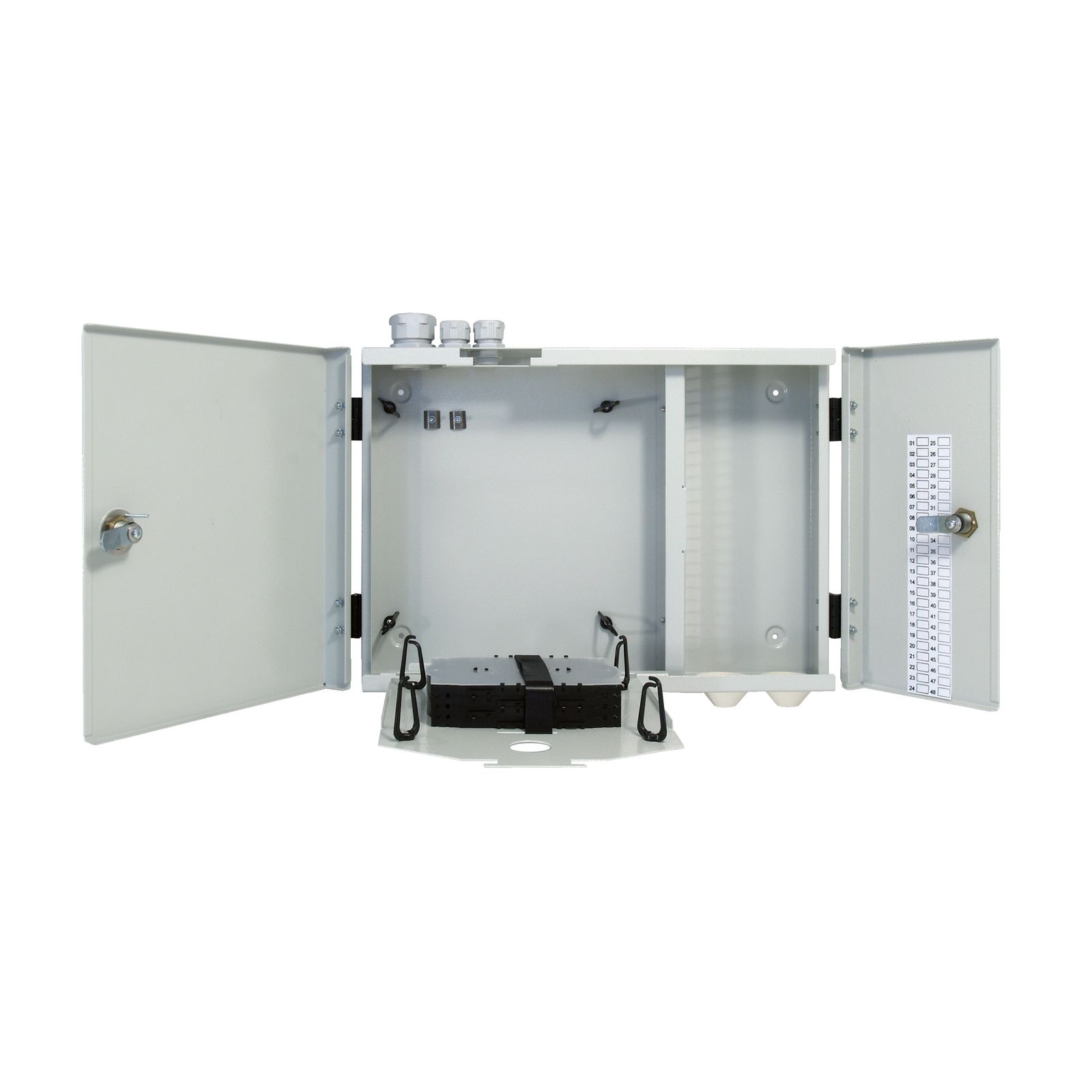 LWL-Spleißbox 48fas Metall IP20 abschl