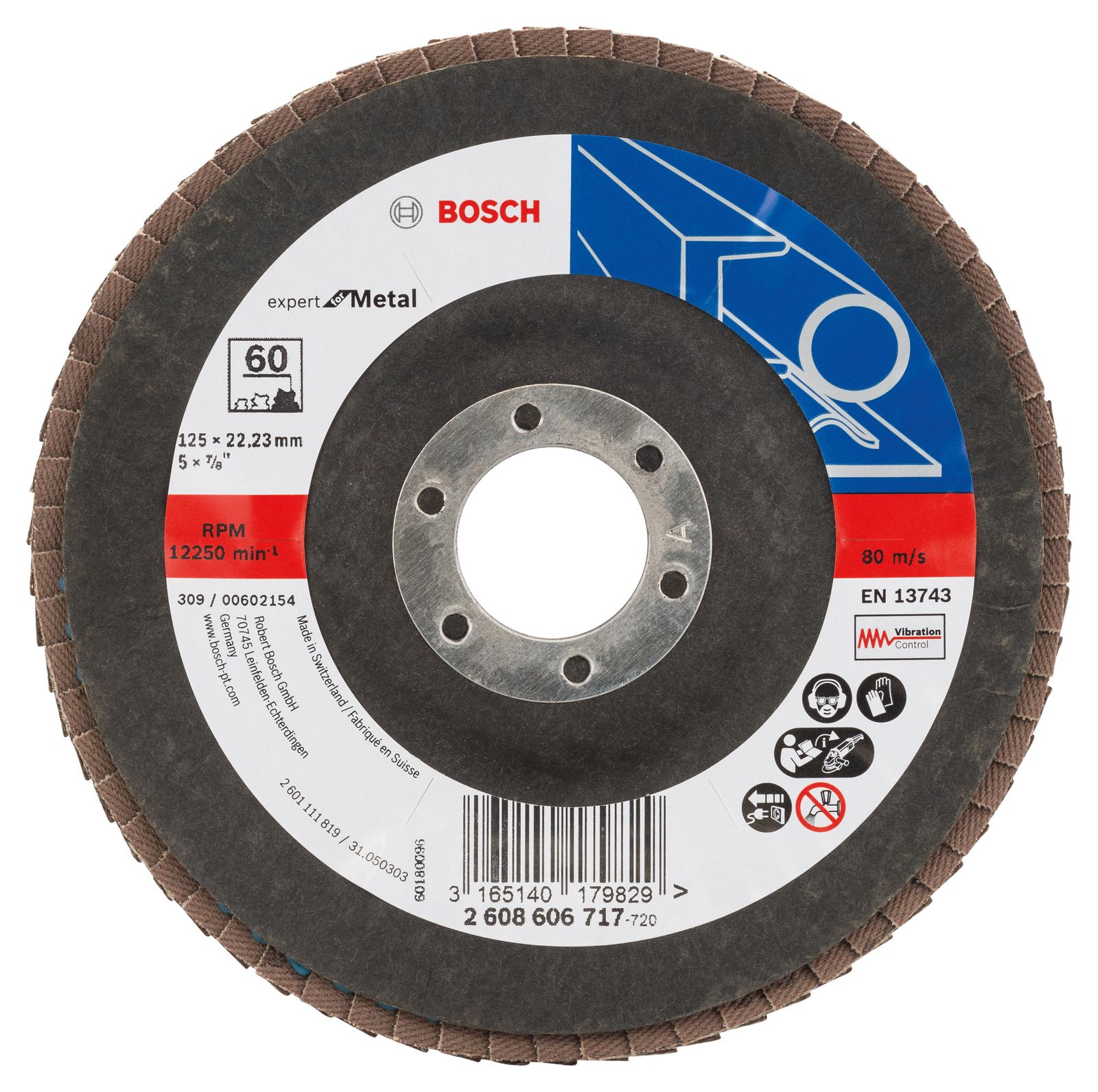 Fächerschleifscheibe X551 Schleifscheibe K60mm Ø125mm Geeignet für Kalksandstein