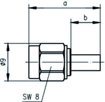 SMA-Stecker Rundkabel 50O Löt/Crimp 50Ohm