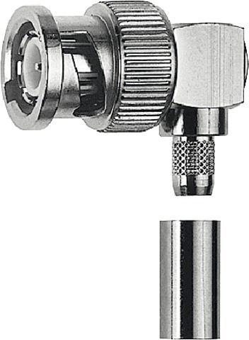 BNC-Stecker Rundkabel 50O Löt/Crimp Winkelsteck 50Ohm