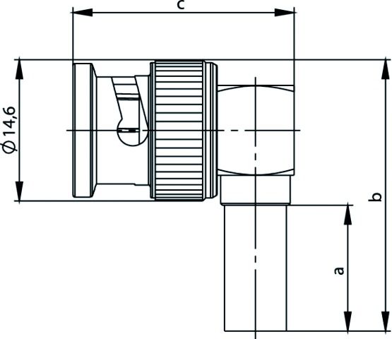 BNC-Stecker Rundkabel 50O Löt/Crimp Winkelsteck 50Ohm