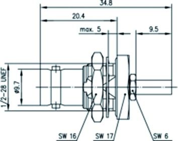 BNC-Buchse Rundkabel 75Oh Crimp/Crimp