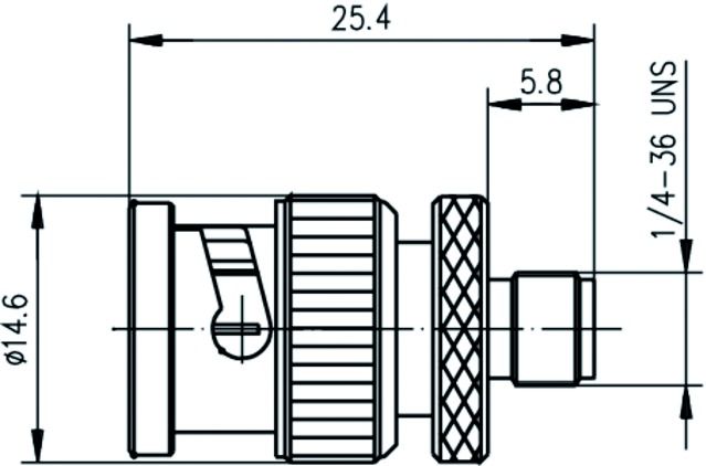 Koax-Kupplung BNC Stecker/Buchse 50Ohm ger