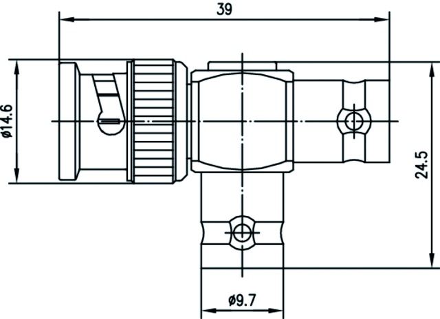 Koax-Kupplung BNC Stecker/Buchse 75Ohm T-Stück