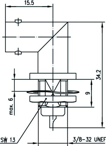 BNC-Buchse Rundkabel 50Oh Winkelsteck
