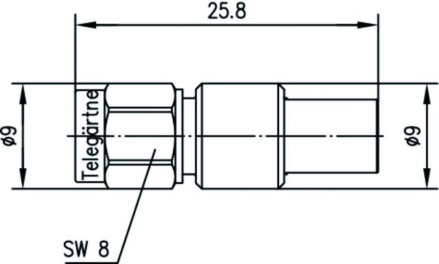 Koax-Kupplung SMA Stecker/Buchse 50Ohm ger