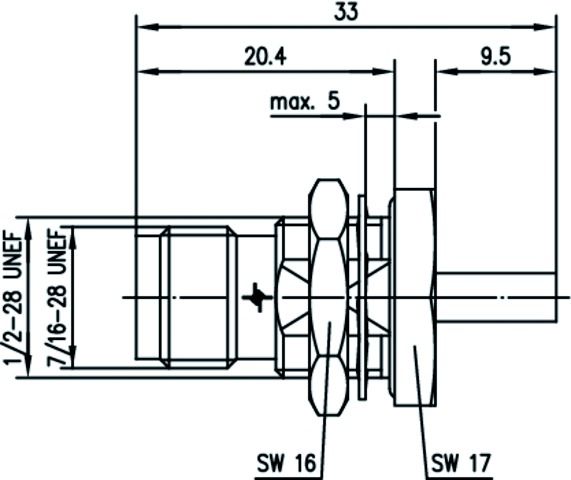 TNC-Buchse Rundkabel 50Oh Crimp/Crimp