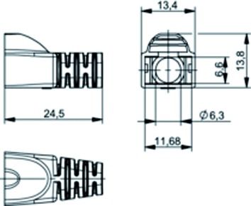 Knickschutz RJ-Typen Rundkabel gn Ø6,3mm Kst