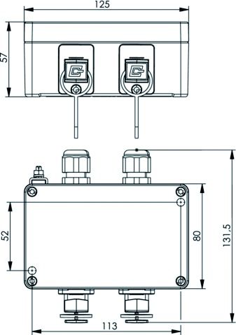 Gehäuse AP 2f Metall si AP-Geh IP67