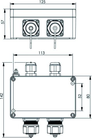 Gehäuse AP 2f Metall si AP-Geh IP67