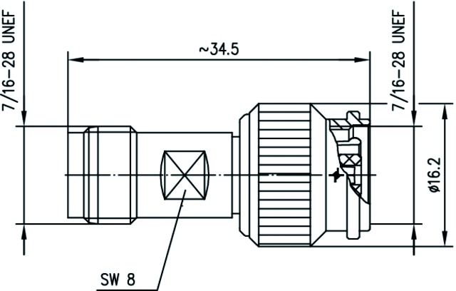Koax-Kupplung TNC Stecker/Buchse 50Ohm ger