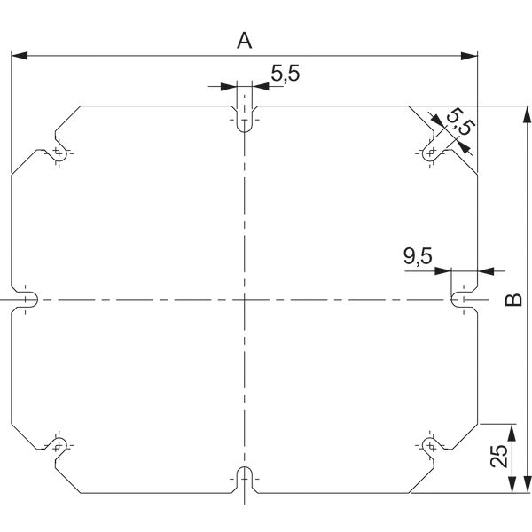Montageplatte 140x168,5x2mm Kst
