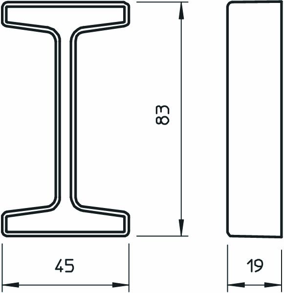 Endkappe Kst IS 8-Serie I-Profil 83x19mm or
