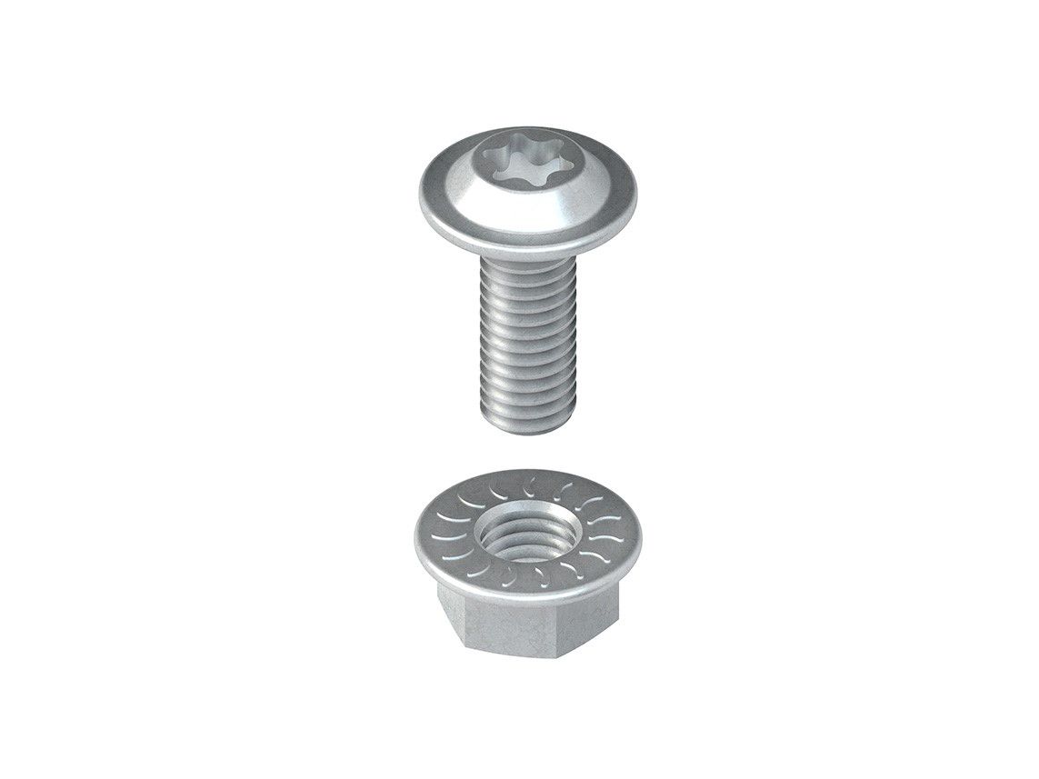 Maschinenschraube/Bolzen M6x16mm SW10 m.Mutter LinsKopf 10.9 g/vz