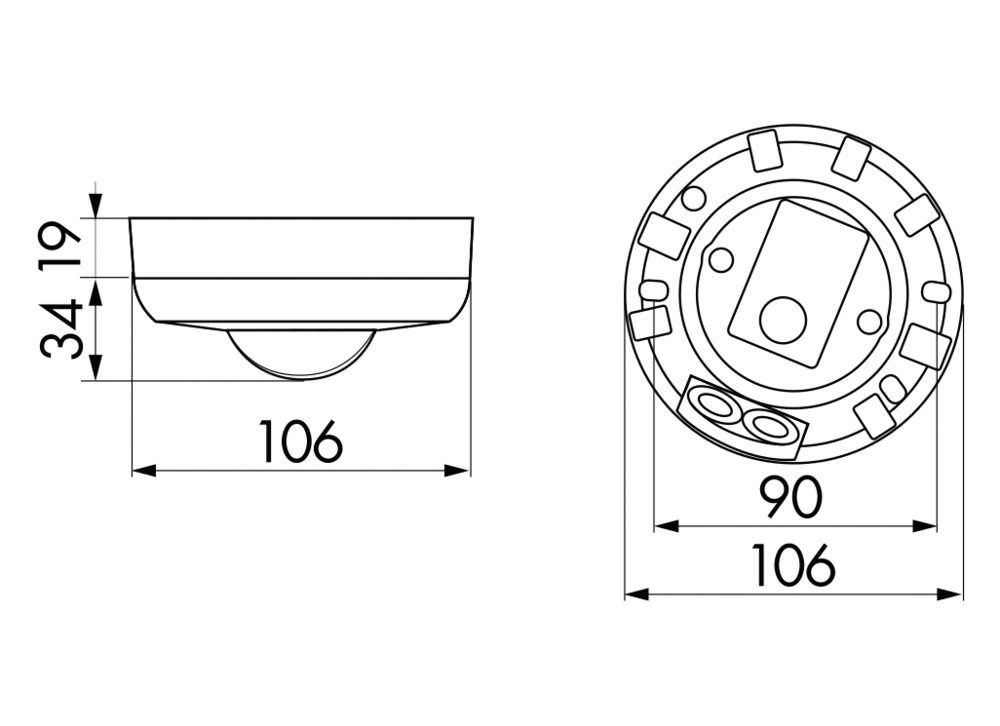 Bewegungsmelder AP 360° 110-240V rws glz IP44 2300W