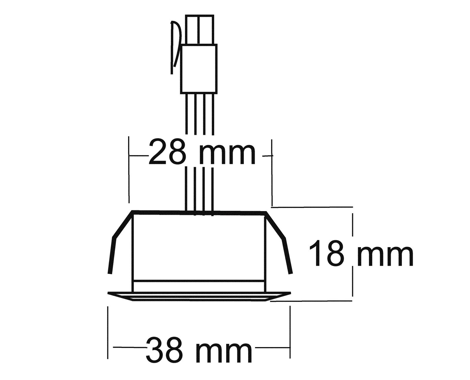 LED-Deckeneinbauleuchte 3W 3000K 250lm ws Konv IP20 38x38x18mm