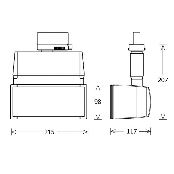 LED-Anbaustrahler 34W EuroLED 3000K Konv 4120lm 1LED Alu IP20 ws mt Direktans